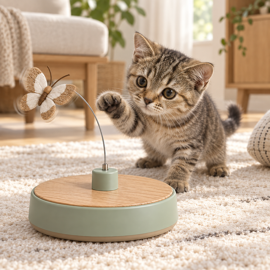 teryvq™ FlutterSpin Rotating Butterfly Cat Toy