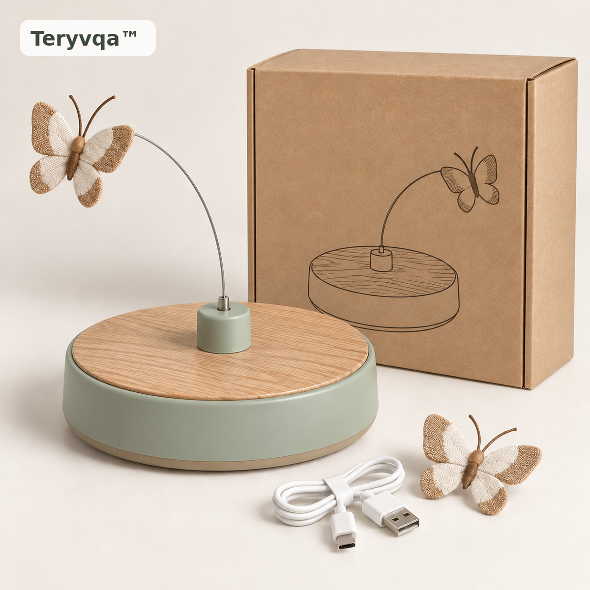 teryvq™ FlutterSpin Rotating Butterfly Cat Toy