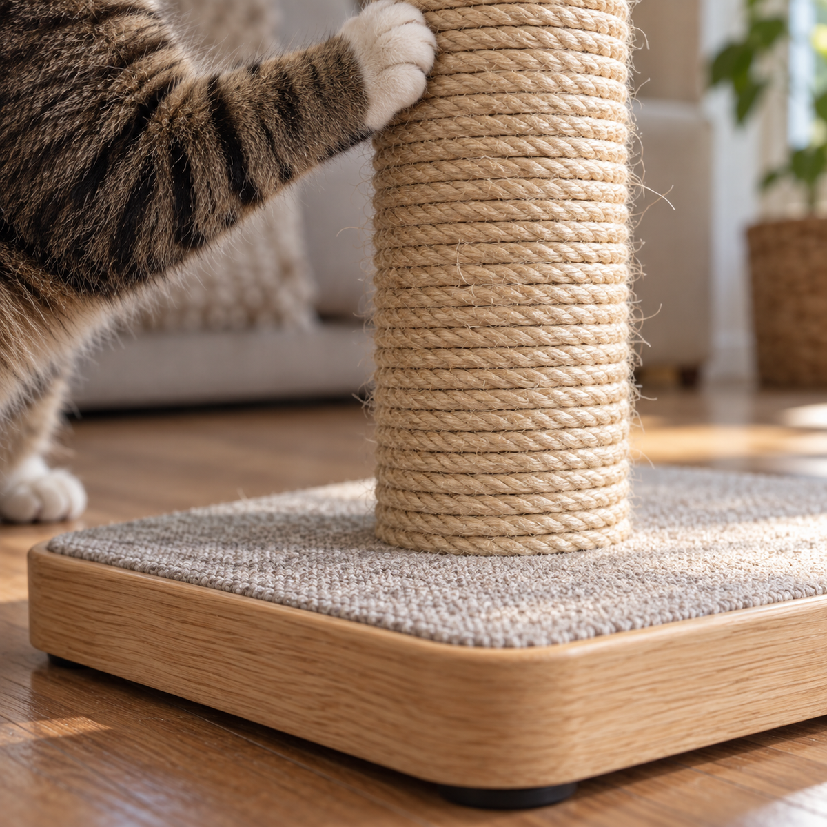 teryvq™ TallReach Sisal Cat Scratching Post & Hanging Ball