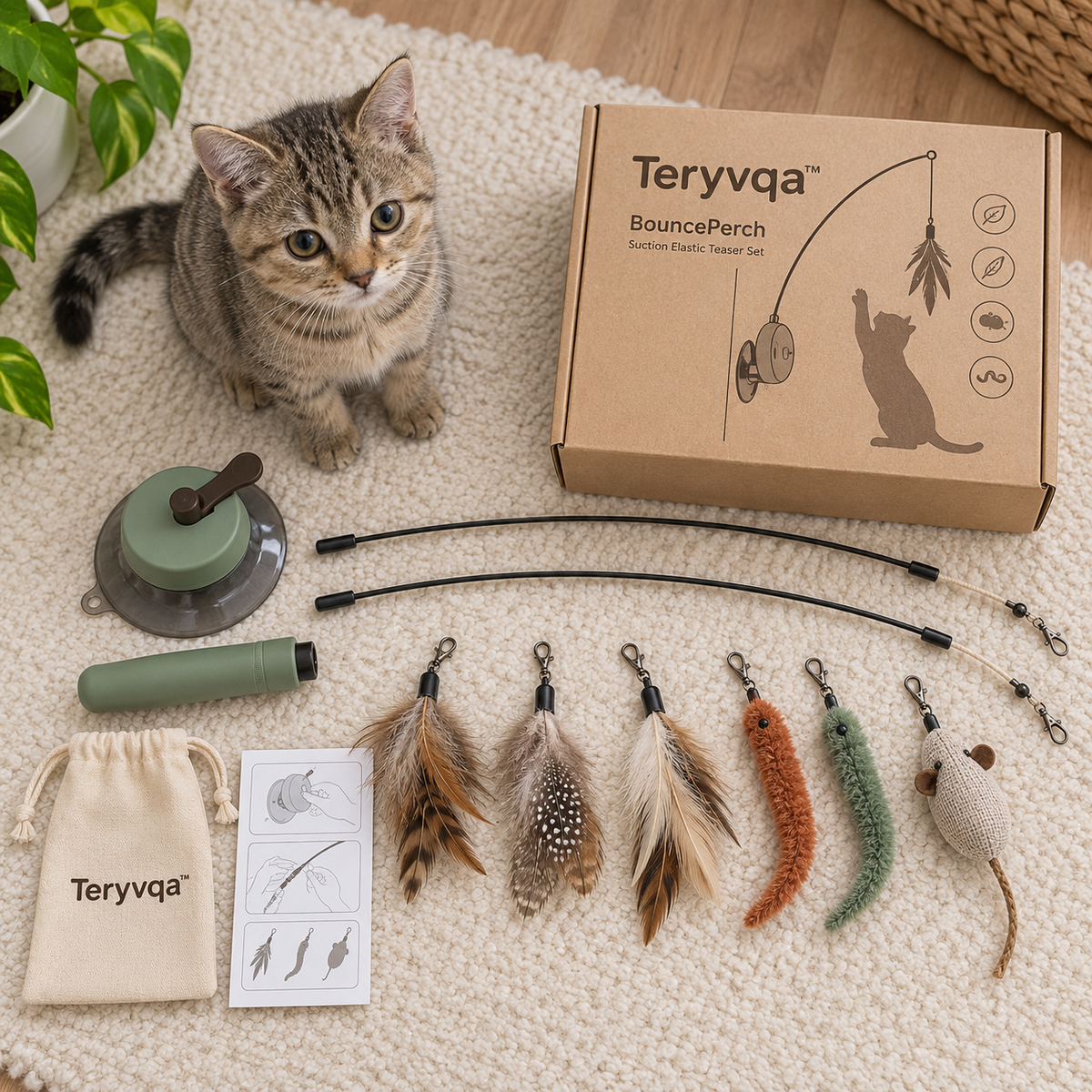 teryvq™ BouncePerch Suction Elastic Teaser Set