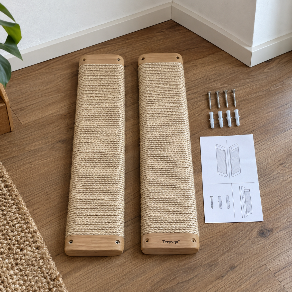teryvq™ CornerClimb Wall-Corner Sisal Scratcher Set