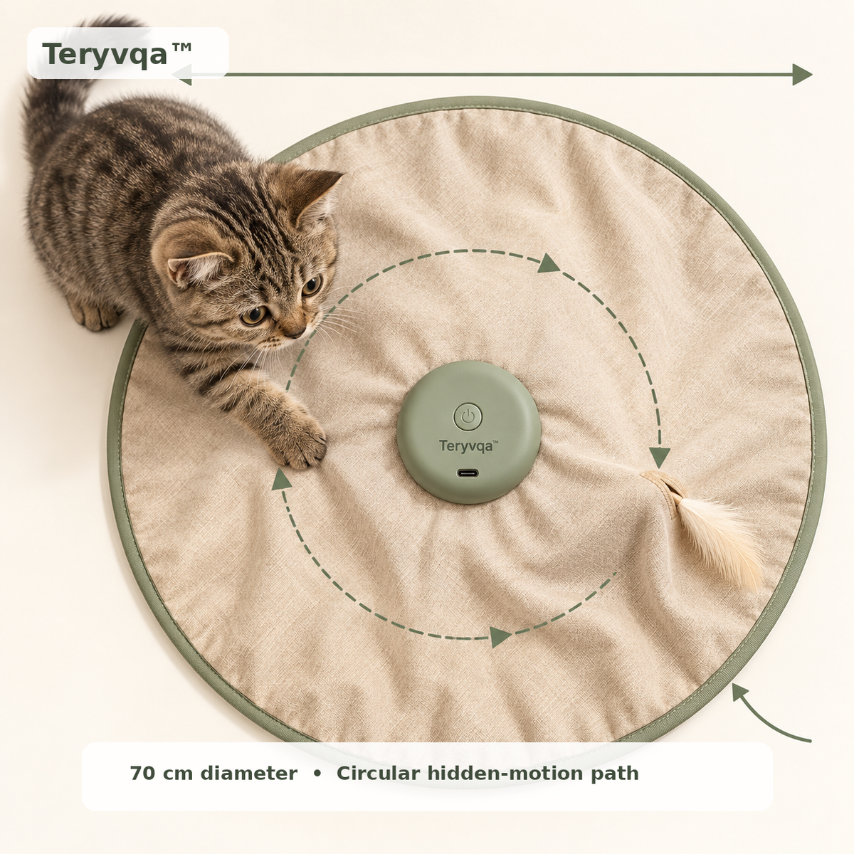 teryvq™ PeekPounce Electric Hide-and-Seek Cat Play Mat
