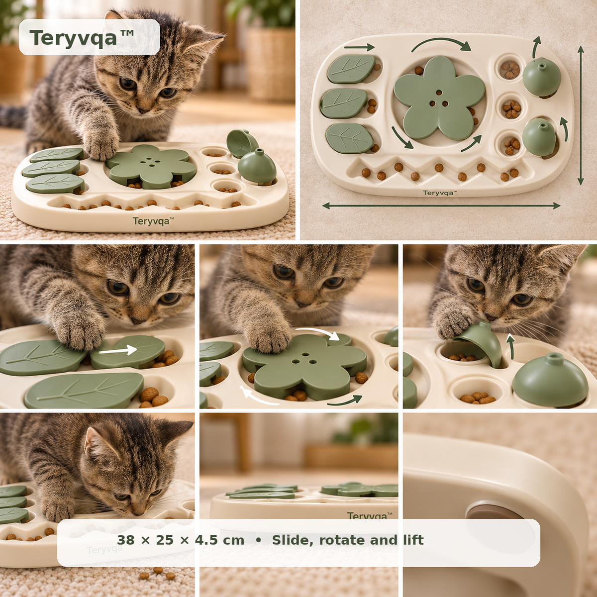 teryvq™ QuestBites Multi-Compartment Puzzle Feeder