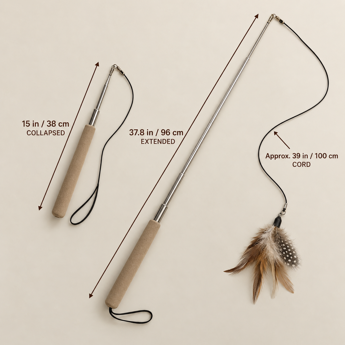teryvq™ FeatherReach Telescopic Cat Wand Gift Set
